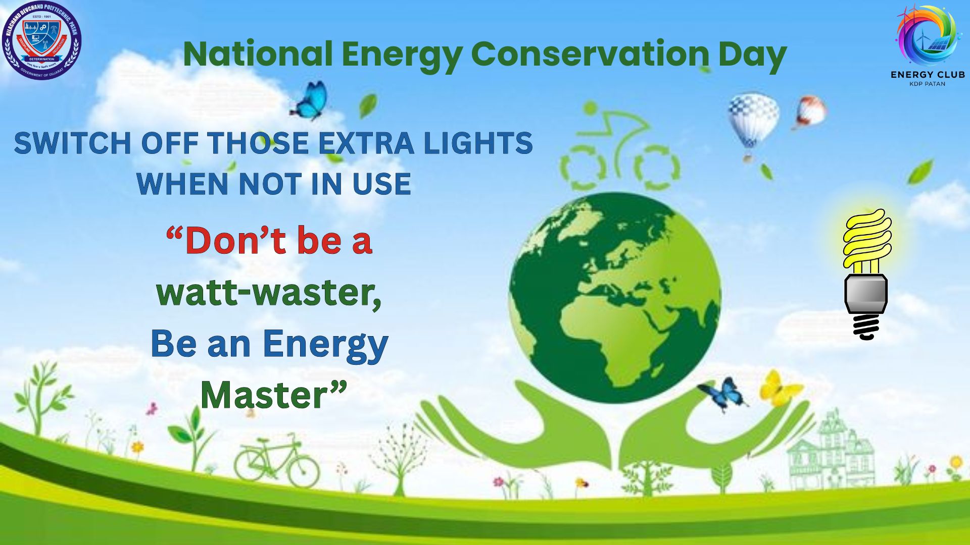 Energy Conservation thru Poster Awareness Program in KDP College Campus